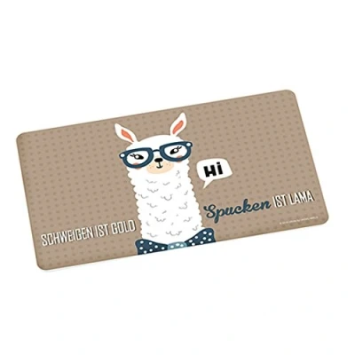 Afbeelding van Lama 12015 Beige plank, ca. 23,5 x 14,5 cm, motief en opschrift Schweigen ist Gold Spucken, melamine, meerkleurig
