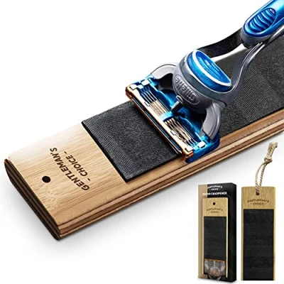 Afbeelding van MikaMax Scheermes Slijper Razor Sharpener Scheermesje Gaat tot 4x Langer Mee Gemaakt van Bamboe en Rubber Voorkomt Wondjes