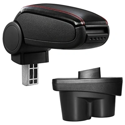Afbeelding van Armsteun Opel Corsa E 11 2014 kunstleer zwart+rood stiksel