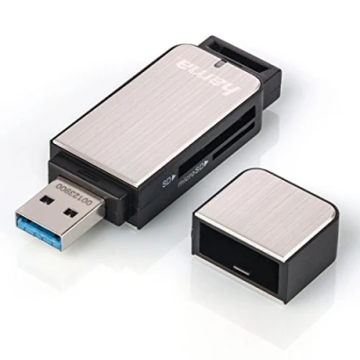 Afbeelding van Hama 123900 Externe geheugenkaartlezer USB 3.2 Gen 1 (USB 3.0) Zilver