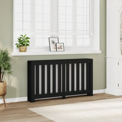Afbeelding van Radiatorombouw 149x20x82 cm bewerkt hout zwart