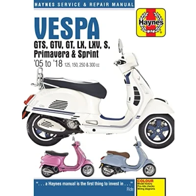 Afbeelding van Vespa GTS125, 250 &amp; 300ie, LX, S, Primavera 125 150 Service Repair Manual (2005 to 2018)
