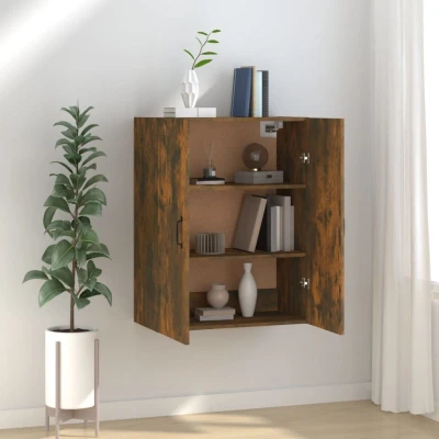 Afbeelding van Hangkast 69,5x34x90 cm bewerkt hout gerookt eikenkleurig