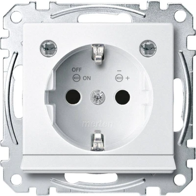 Afbeelding van Merten MEG2304 0419 Wandcontactdoos System M Polar wit