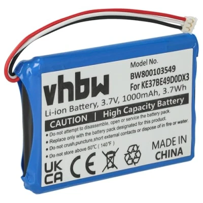 Afbeelding van vhbw Reserveaccu voor Garmin 361 00035 00 GPS navigatiesysteem (1000 mAh, 3,7 V, Li Ion)