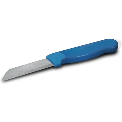 Afbeelding van Solingen Schilmesje Robuust Handvat RVS Glad 16 cm met &quot;Blade Cover&quot; Blauw