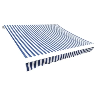 Afbeelding van Luifeldoek 500x300 cm canvas blauw en wit