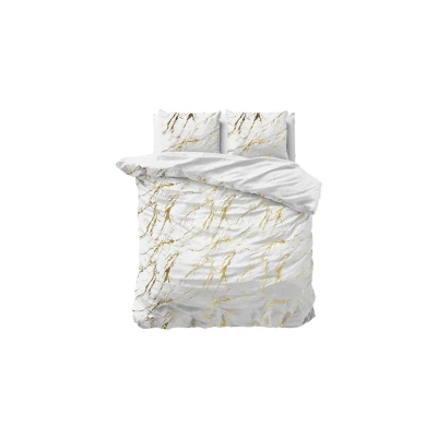Afbeelding van Dekbedovertrek Glamour Marble Lits Jumeaux (240x220 cm) Wit Microvezel Dessin: Patroon, Luxe Sleeptime Dekbed Discounter.nl