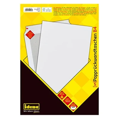 Afbeelding van Idena 10247 set van 5 enveloppen DIN B4 120 g/m², wit met kartonnen achterkant zonder venster