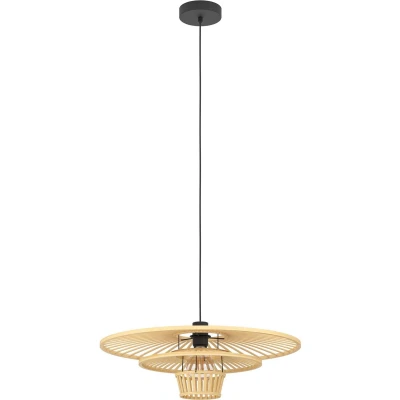 Afbeelding van EGLO Lydney Hanglamp E27 Ø 57 cm Zwart/Bruin