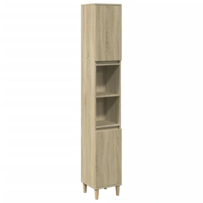Afbeelding van Badkamerkast 30x30x190 cm bewerkt hout sonoma eikenkleurig