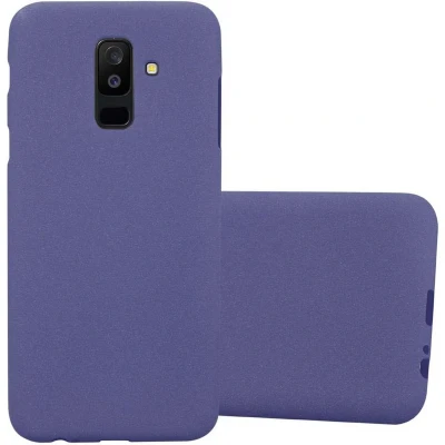 Afbeelding van Cadorabo Hoesje geschikt voor Samsung Galaxy A6 PLUS 2018 in FROST DONKER BLAUW Beschermhoes gemaakt van flexibel TPU silicone Case Cover