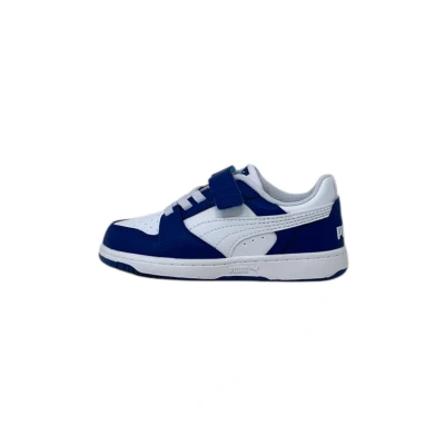 Afbeelding van Puma Rebound V6 Unisex Sneakers laag voor kinderen, Maat: 31, Clyde royal/white Hoogwaardig imitatieleer
