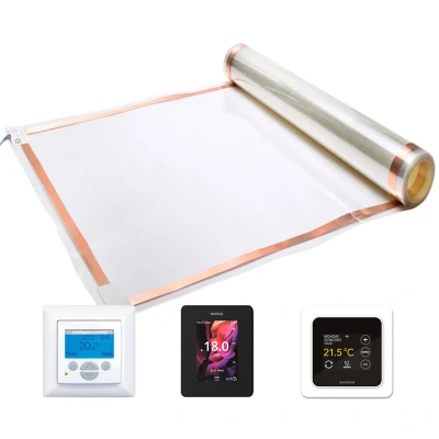 Afbeelding van Vloerverwarmingsfolie Set 8m² + gratis thermostaat oa laminaat 15jr Garantie elektrische vloerverwarming