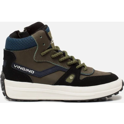 Afbeelding van Vingino MAX MID Sneakers hoog voor kinderen, Maat: 33, Black Leer en textiel