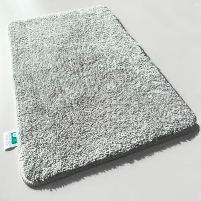 Afbeelding van casa pura Badmat, antislip, douchemat, toiletmat, dik, absorberend en wollig, microvezel, zilvergrijs, 80 x 150 cm