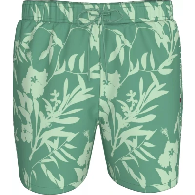 Afbeelding van Tommy Hilfiger Original Drawstring Print Zwemshorts, Heren, Maat: Large, Fort green