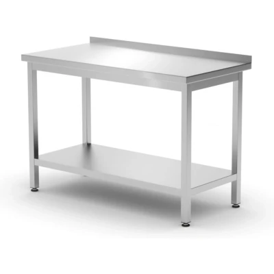 Afbeelding van Werktafel Met Opstaande Rand En Schap 600 Mm Diep HENDI Kitchen Line 1200x600x(H)850mm 811474 Horeca &amp; Professioneel