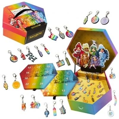 Afbeelding van Rainbow High Adventskalender 2024 sieraden armband en bedels kinderen meisjes