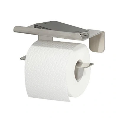Afbeelding van Tiger Colar Wc rolhouder met planchet Zonder te boren Toiletrolhouder zelfklevend RVS geborsteld