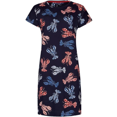Afbeelding van Dames Nachthemd Rebelle Lobster Party Bio Katoen Print Maat 44