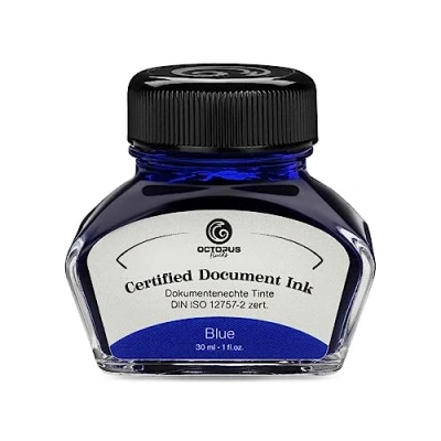 Afbeelding van Octopus Fluids Document Ink Blue Inkt, DIN ISO 12757 2, 30 ml, blauw