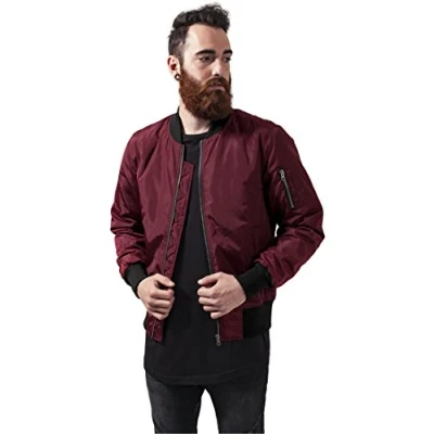 Afbeelding van Urban Classics 2TONE Bomber Jacket Bomberjacks, Heren, Maat: XL, Burgundy/black