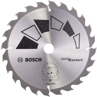 Afbeelding van Bosch Accessories Standard 2609256818 Hardmetaal cirkelzaagblad 190 x 20 mm Aantal tanden: 24 1 stuk(s)