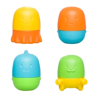 Afbeelding van Ubbi Set van 4 verwisselbare badspeelgoed voor peuters en baby&#039;s, kleurrijke babybadaccessoires, waterspeelgoed