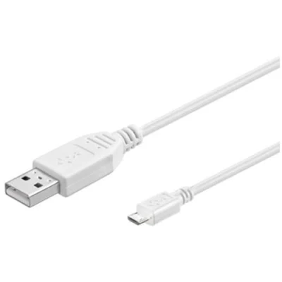 Afbeelding van PremiumCord USB aansluitkabel Micro 1m A stekker naar B 2.0 5 pins datakabel 2 afgeschermd, AWG28 Kleur: Wit Lengte: 1 m