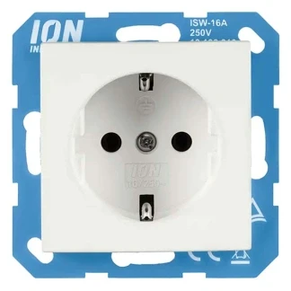 Afbeelding van Stopcontact ION Industries E1 (Inbouw, Randaarde, Mat wit)
