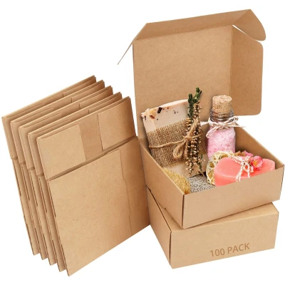 Afbeelding van Kurtzy Kraft Bruine Hobby Geschenk Doosjes (100 Pak) Doos Meet 12 x 5 cm Makkelijk te Assembleren Vierkante Presentatie Dozen Feesten, Verjaardagen, Huwelijken, Vakanties