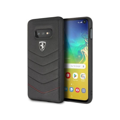 Afbeelding van Samsung Galaxy S10e hoesje Ferrari Zwart Leer