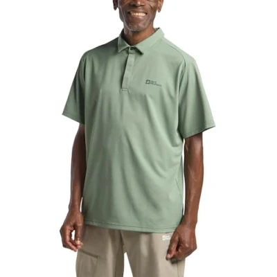 Afbeelding van Jack Wolfskin Delgami Poloshirt, Heren, Maat: Large, Eucalyptus