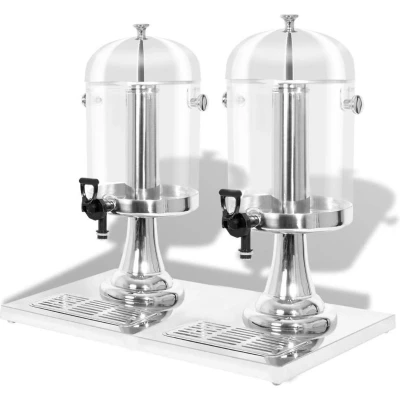 Afbeelding van Dubbele sapdispenser roestvrij staal 2x8 L