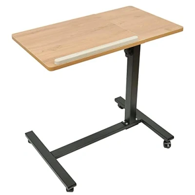 Afbeelding van Drumm bedtafel voor laptop, met wieltjes, in hoogte verstelbaar, vergrendelbare wielen, staand bureau, mobiele computertafel, opvouwbaar, 60 x 34,5 58 90 cm