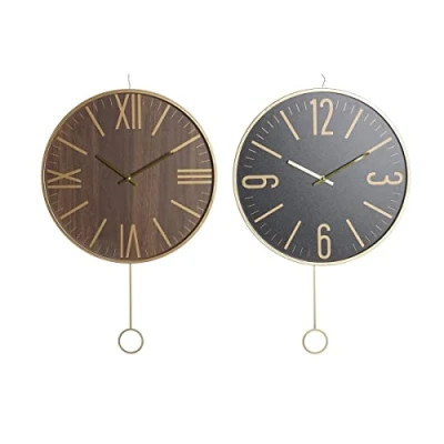 Afbeelding van Muurklok DKD Home Decor Zwart MDF Ijzer (40 x 4 40 cm)