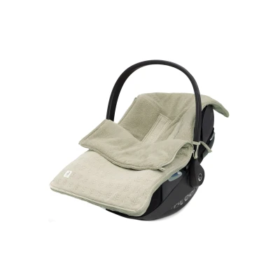 Afbeelding van Jollein Voetenzak Autostoeltje 0+ Grain Knit Olive Green