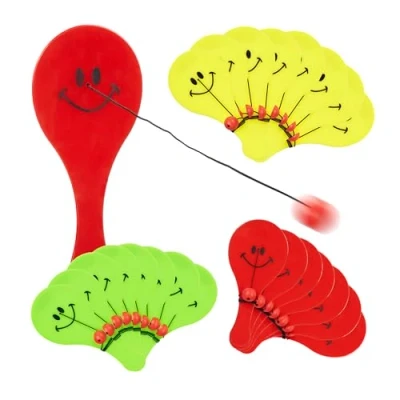 Afbeelding van Relaxdays paddleball spel set van 24 uitdeelcadeautje kinderfeestje buitenspelletje