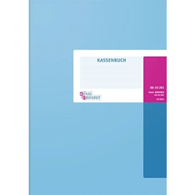 Afbeelding van König, Formulier, EBHARDT Kasboek, DIN A4, 40 vel kartonnen boekje, enkelvoudig genaaid, bonnen/uitg... (40 x)