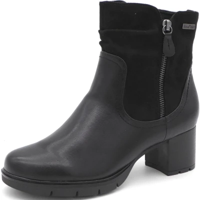 Afbeelding van Jana Enkellaarsjes met plateauzool, Dames, Maat: 39, Black Textiel/ synthetisch