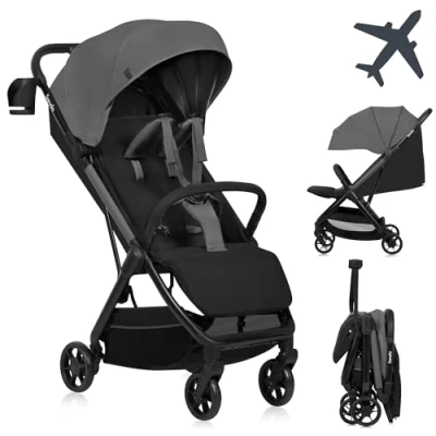 Afbeelding van Lionelo Julie Air Ultralichte Kinderwagen Reisbuggy Auto Folding &amp; Compact Slechts 7,5 kg Voor Reizen Handbagage Verstelbare Rugleuning tot Ligstand XXL Zonnescherm met UPF 50+ Onderhoudsvrije Wielen Vanaf 6 Maanden 22