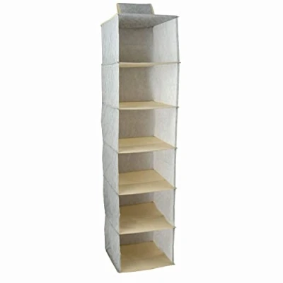 Afbeelding van MSV kast organizer hangend 6 vakken 28 x 112 cm grijs