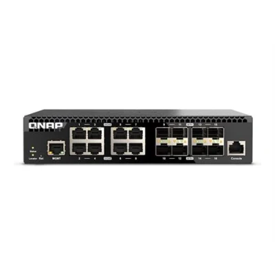 Image de QNAP QSW M3216R 8S8T Commutateur Géré 8 x 100/1000/2.5G/5G/10GBase T + Ethernet 10 Go SFP+ Montable sur rack