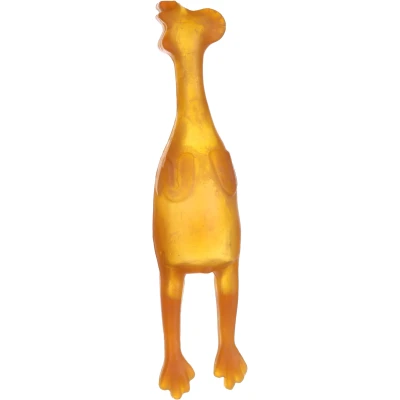Afbeelding van Flamingo Rubba Speelgoed Honden Hs Rubber Kip Bruin 27x6,3x5,3cm 1st 138045