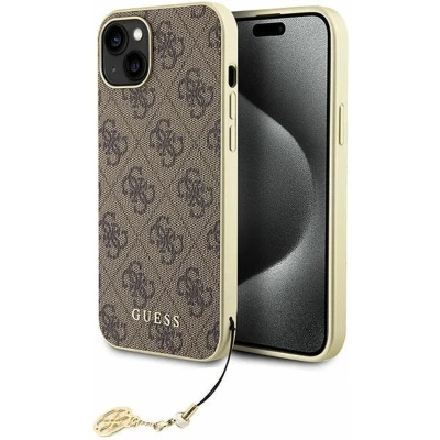 Afbeelding van Guess 4G Charms Back Case Geschikt voor Apple iPhone 15 (6.1&quot;) Bruin
