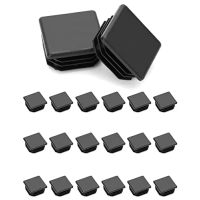 Afbeelding van QWORK 20 stuks vleugeldoppen voor stoelpoten, vierkant, kunststof, 30 x mm, zwart