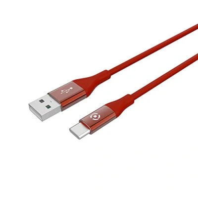 Afbeelding van USB Kabel Type C, 1 meter, Rood Siliconen Celly Feeling