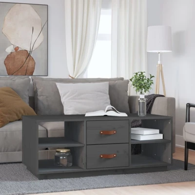 Afbeelding van Salontafel 100x50x41 cm massief grenenhout grijs