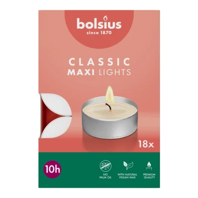 Afbeelding van Bolsius Theelicht Classic Maxi Lights 18ST